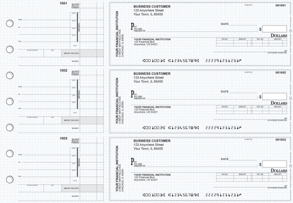 Blue Knit Invoice Business Checks | BU3-BLU02-INV