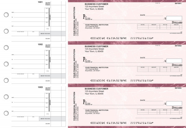 Burgundy Marble Invoice Business Checks | BU3-BMA01-INV