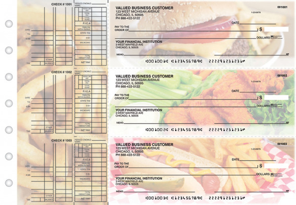 American Cuisine Multi Purpose Designer Business Checks | BU3-CDS01-DEP