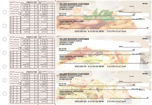 Italian Cuisine Payroll Designer Business Checks | BU3-CDS05-PAY