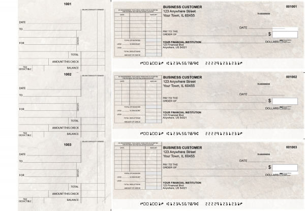 Granite Standard Itemized Invoice Business Checks | BU3-CDS16-SII
