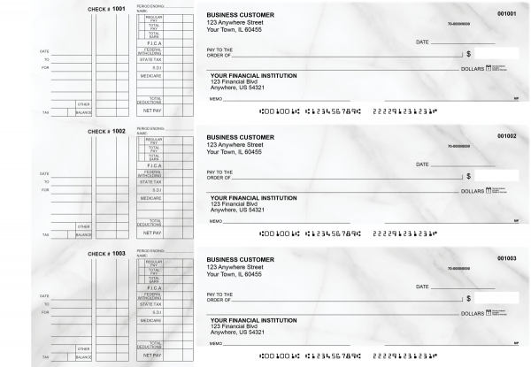 Marble Multi Purpose Designer Business Checks | BU3-CDS20-DEP
