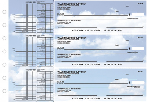 Clouds Multi Purpose Designer Business Checks | BU3-CDS21-DEP
