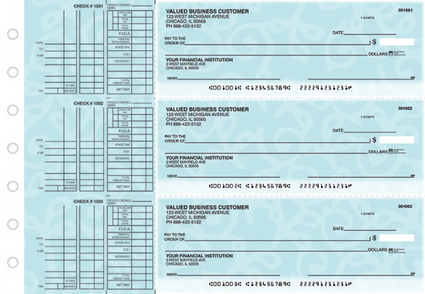 Swirls Multi Purpose Designer Business Checks | BU3-CDS24-DEP