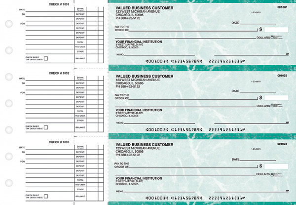 Teal Marble Accounts Payable Business Checks | BU3-EMA01-DED