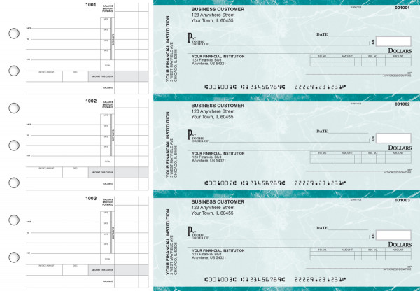 Teal Marble Invoice Business Checks | BU3-EMA01-INV