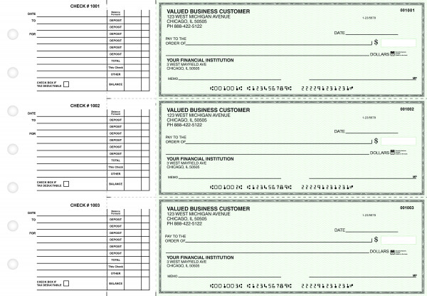 Green Safety Accounts Payable Business Checks | BU3-GRN01-DED