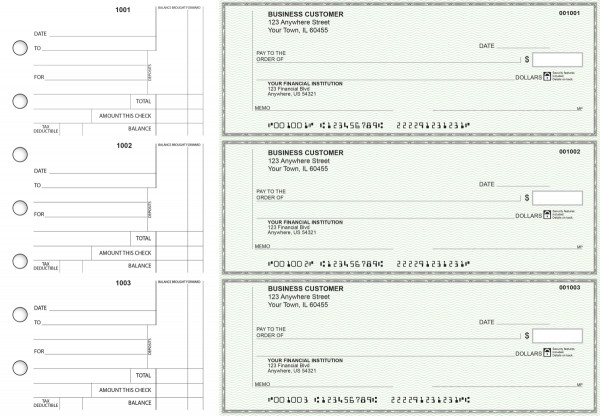 Green Safety Standard Counter Signature Business Checks | BU3-GRN01-SCS