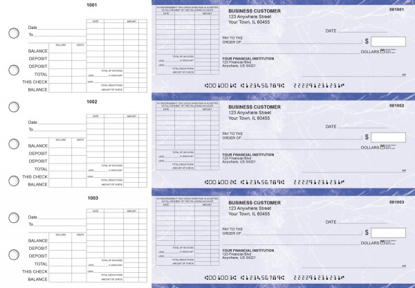Blue Marble General Itemized Invoice Business Checks | BU3-LMA01-GII