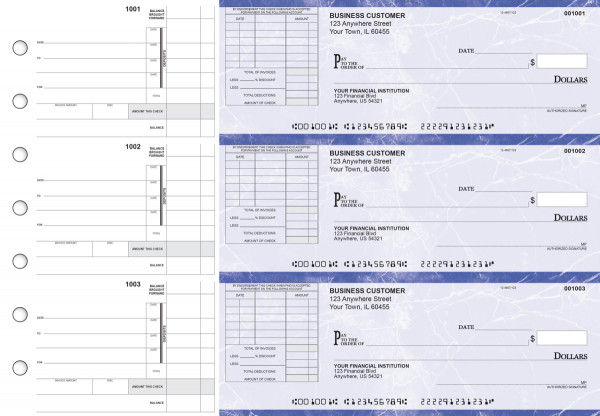 Blue Marble Itemized Invoice Business Checks | BU3-LMA01-TNV