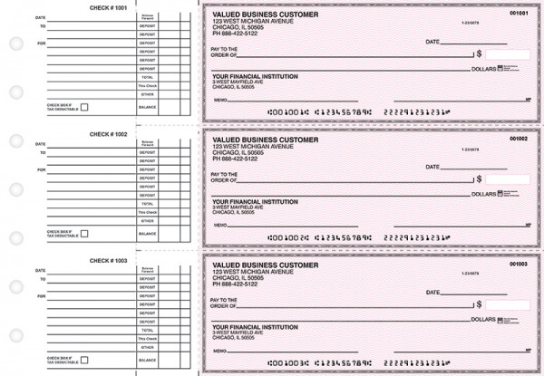 Pink Safety Accounts Payable Business Checks | BU3-PSF01-DED