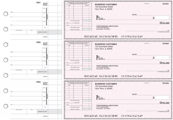 Pink Safety Itemized Invoice Business Checks | BU3-PSF01-TNV