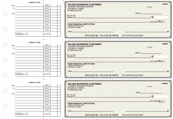 Tan Parchment Accounts Payable Business Checks | BU3-TPM01-DED