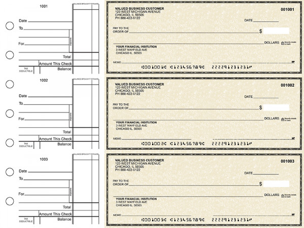 Tan Parchment Standard Business Checks | BU3-TPM01-STA