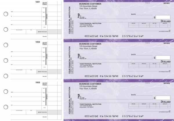 Purple Marble Invoice Business Checks | BU3-UMA01-INV
