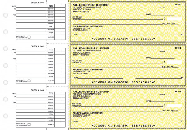 Yellow Safety Accounts Payable Business Checks | BU3-YEL01-DED