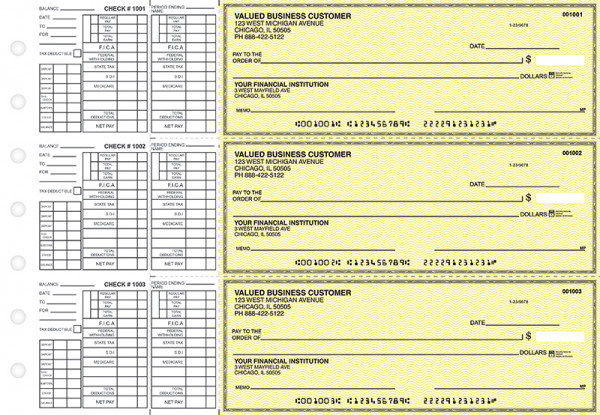 Yellow Safety Payroll Business Checks | BU3-YEL01-PAY