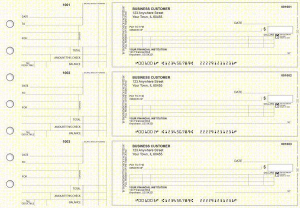 Yellow Knit Standard Itemized Counter Signature Business Checks | BU3-YEL02-ICS