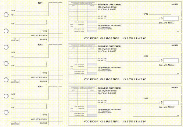 Yellow Knit Standard Itemized Invoice Business Checks | BU3-YEL02-SII