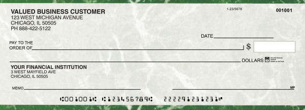 Green Marble Business Pocket Checks | BUP-GMA01