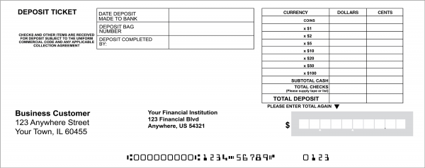 Loose Business Deposit Slips Style 3 | DEP-BDL03