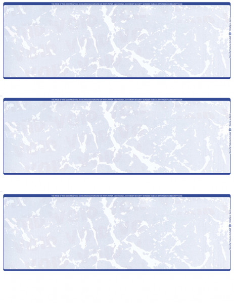 Blue Marble Blank 3 Per Page Laser Checks | L3C-BLA-BM