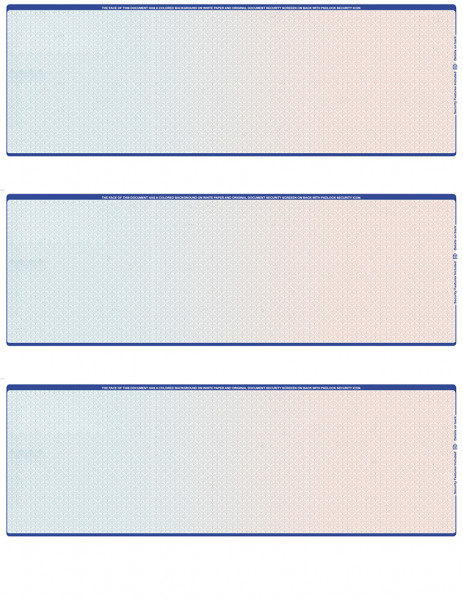 Blue Red Blank 3 Per Page Laser Checks | L3C-BLA-BR