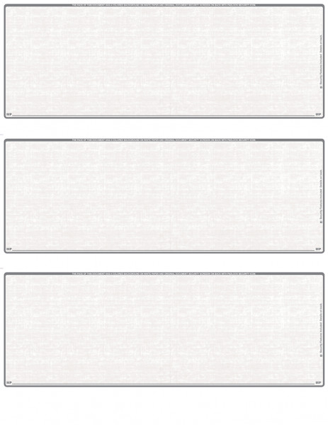 Grey Safety Blank 3 Per Page Laser Checks | L3C-BLA-ES