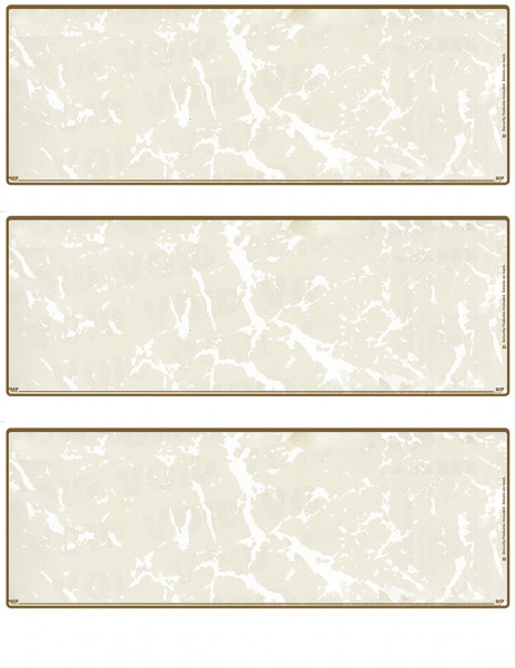 Tan Marble Blank 3 Per Page Laser Checks | L3C-BLA-TM