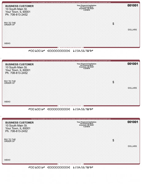 Wall Street 3 Per Page Laser Checks | L3C-WS