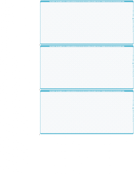Teal Blank Safety 3 Per Page Wallet Checks | L3P-BLA-AS