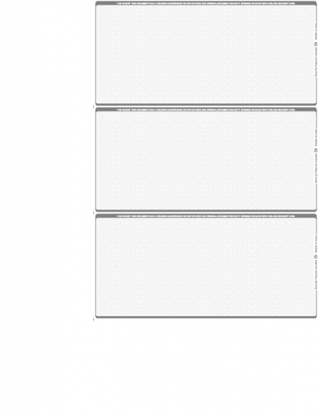 Grey Blank Safety 3 Per Page Wallet Checks | L3P-BLA-ES