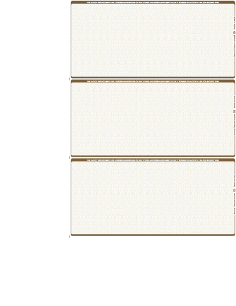 Tan Blank Safety 3 Per Page Wallet Checks | L3P-BLA-TS