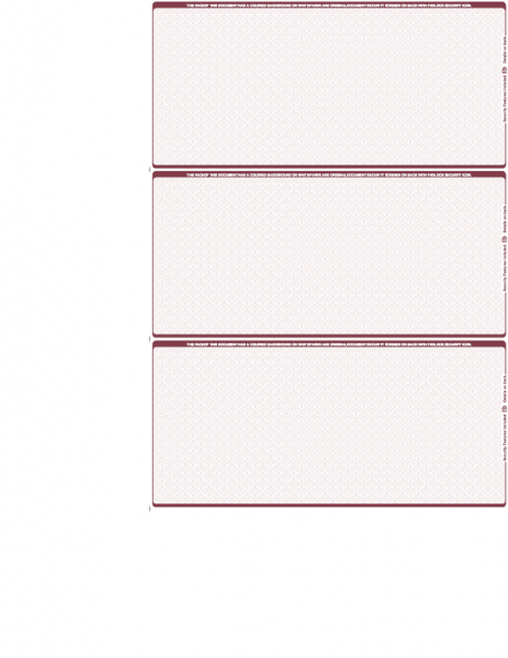 Burgundy Blank Safety 3 Per Page Wallet Checks | L3P-BLA-US