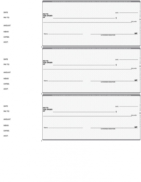 Grey Safety 3 Per Page Wallet Checks | L3P-ES
