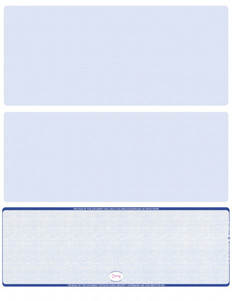 Blue Safety Blank High Security Bottom Laser Checks | LBCHS-BLA-BS