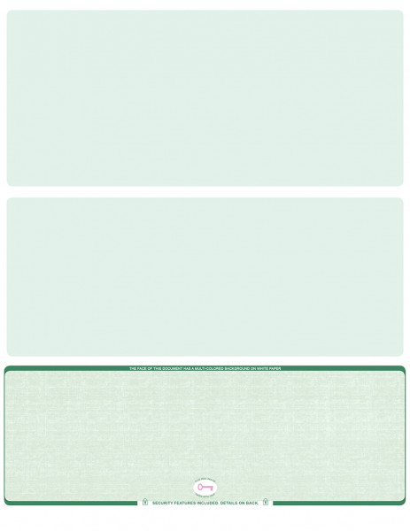 Green Safety Blank High Security Bottom Laser Checks | LBCHS-BLA-GS