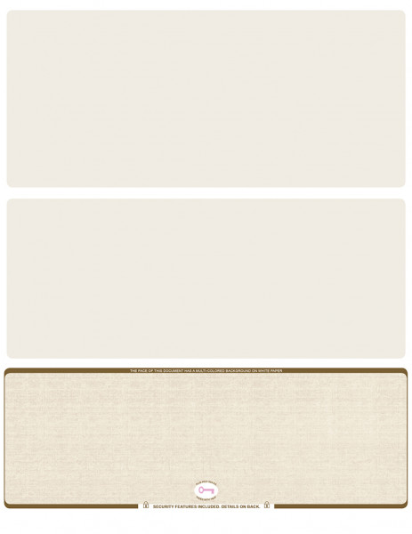 Tan Safety Blank High Security Bottom Laser Checks | LBCHS-BLA-OS