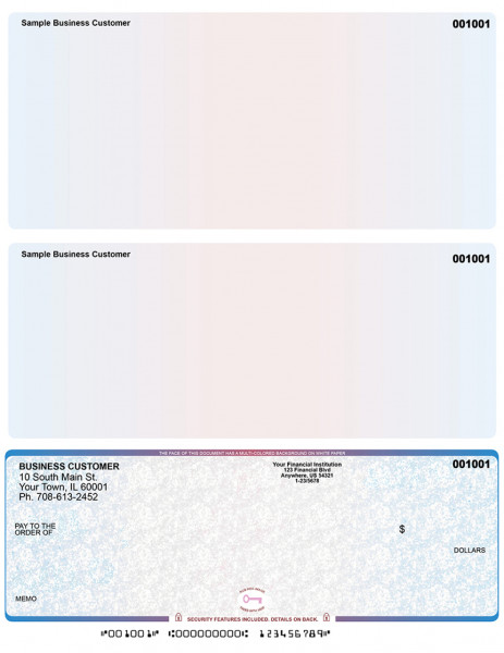 Blue Red High Security Bottom Laser Checks | LBCHS-BR