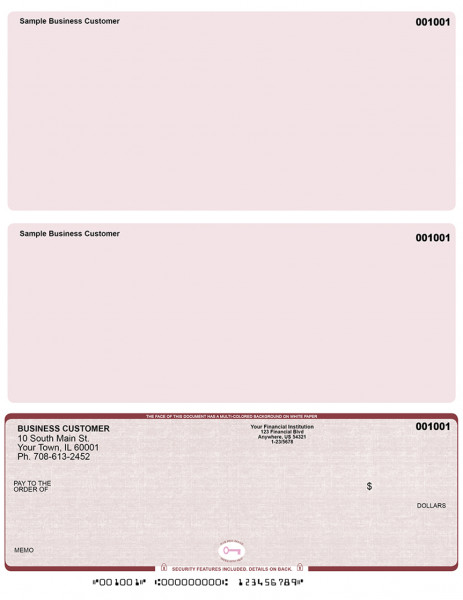 Burgundy Safety High Security Bottom Laser Checks | LBCHS-US
