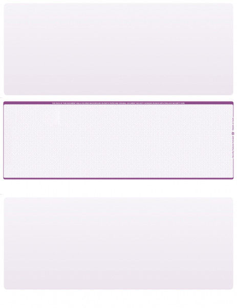 Violet Safety Blank Middle Laser Checks | LMC-BLA-VS