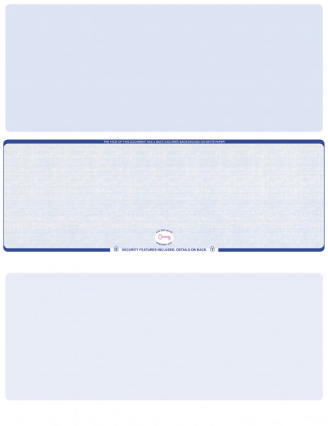 Blue Safety Blank High Security Middle Laser Checks | LMCHS-BLA-BS