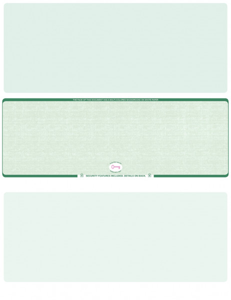 Green Safety Blank High Security Middle Laser Checks | LMCHS-BLA-GS