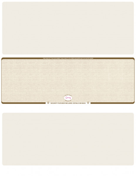 Tan Safety Blank High Security Middle Laser Checks | LMCHS-BLA-OS