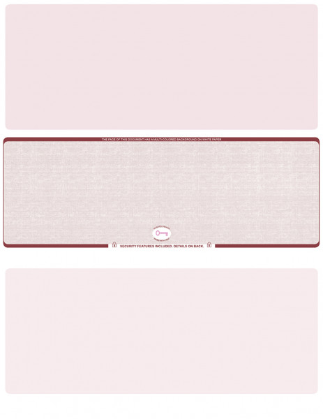 Burgundy Safety Blank High Security Middle Laser Checks | LMCHS-BLA-US