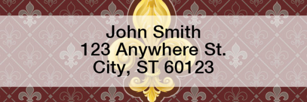 Fleur-de-lis Rectangle Address Labels | LRGEP-64