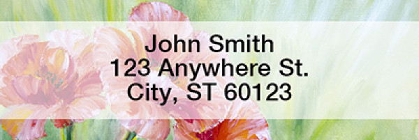 Poppy Oil Painting Rectangle Address Labels | LRNAT-76