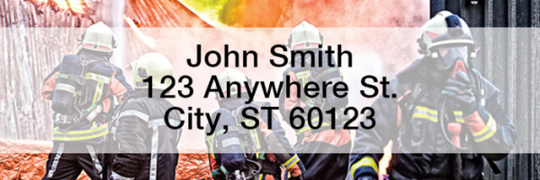 Firefighters in Action Rectangle Address Labels | LRPRO-52