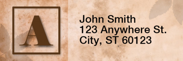 Simplistic Monogram A Rectangle Address Labels | LRRMONO-01A