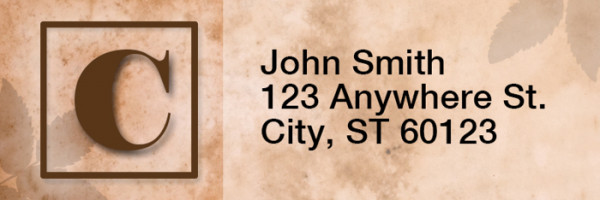 Simplistic Monogram C Rectangle Address Labels | LRRMONO-01C